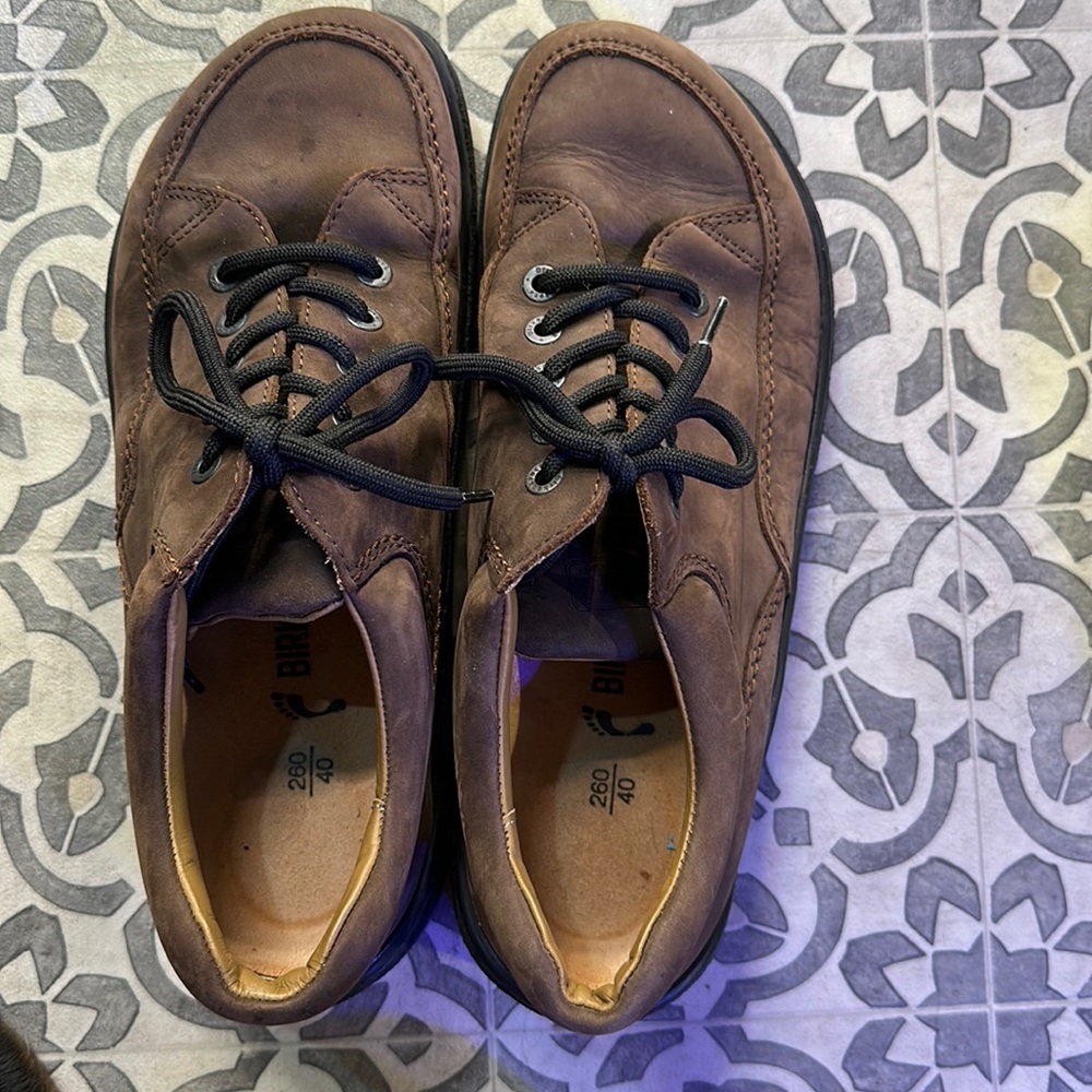 Footprints laced shoes